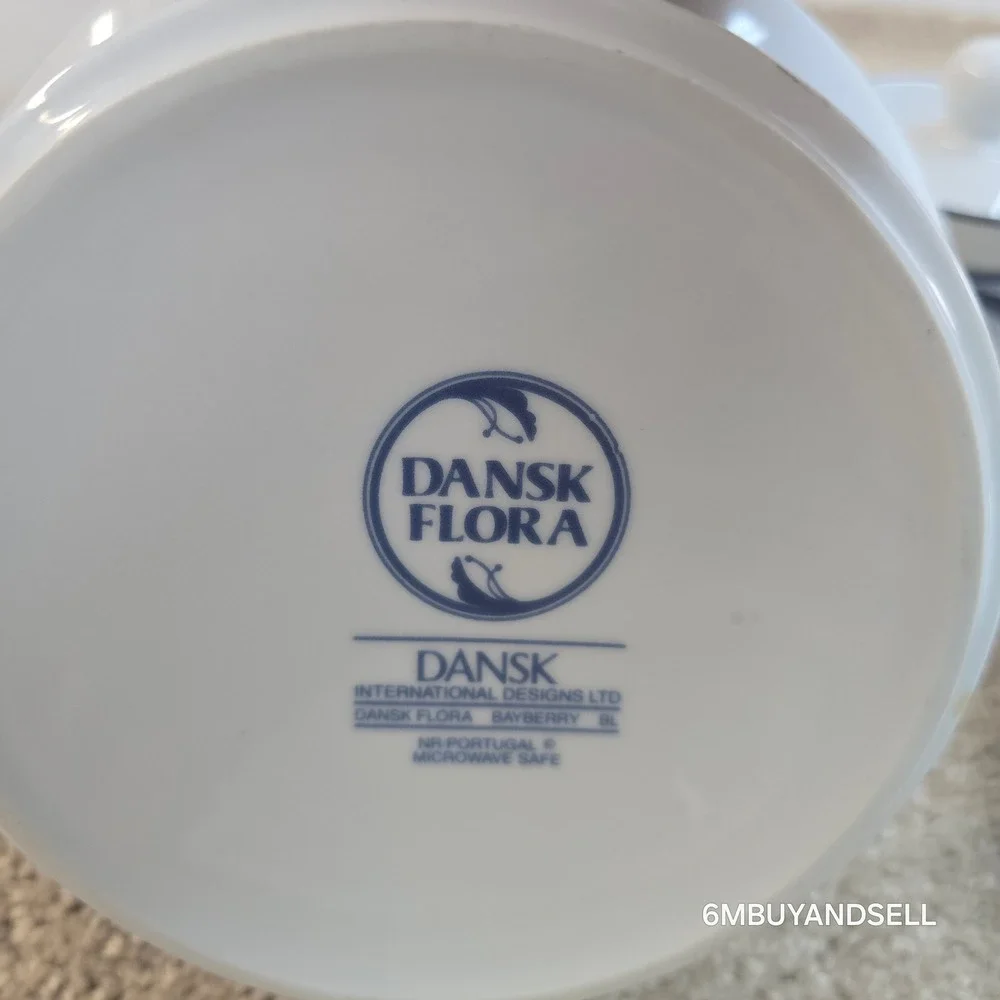 Dansk Flora Bayberry Blue Portugal 8pc Set Plates Bowl Bistro Butter